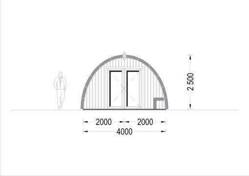 Havehus BRETA (44 mm), 4x10 m, 40 m²