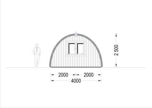 Havehus BRETA (44 mm), 4x10 m, 40 m²