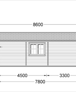 Funktionelt træhytte DIJON 43m², 44 mm