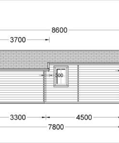 Funktionelt træhytte DIJON 43m², 44 mm