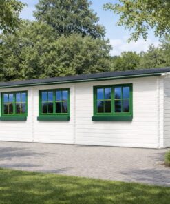 Bjælkehytte med terrasse Hymer, 42 m² + 10 m²