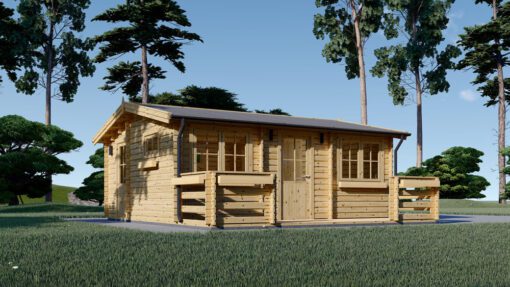Bjælkehytte med terrasse ALTO 31m², 44mm