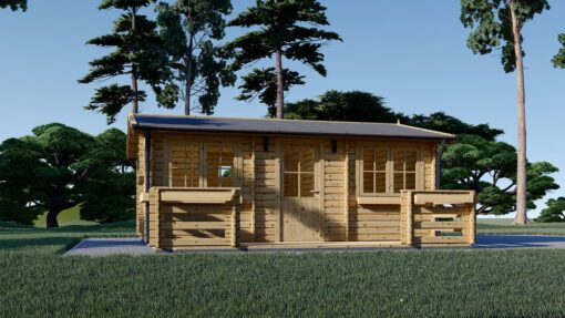 Bjælkehytte med terrasse ALTO 31m², 44mm