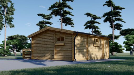 Bjælkehytte med terrasse ALTO 31m², 44mm