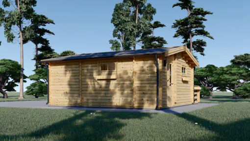 Bjælkehytte med terrasse ALTO 31m², 44mm