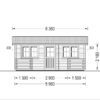 Bjælkehytte med terrasse ALTO 31m², 44mm