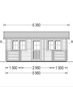 Bjælkehytte med terrasse ALTO 31m², 44mm