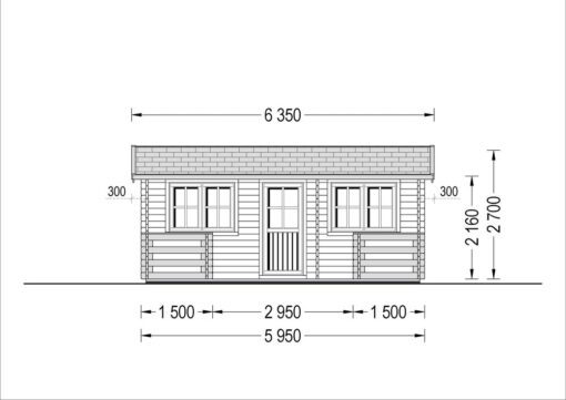 Bjælkehytte med terrasse ALTO 31m², 44mm
