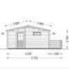 Bjælkehytte med terrasse ALTO 31m², 44mm