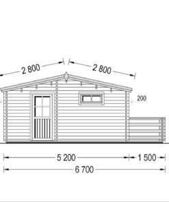 Bjælkehytte med terrasse ALTO 31m², 44mm