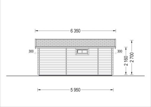 Bjælkehytte med terrasse ALTO 31m², 44mm