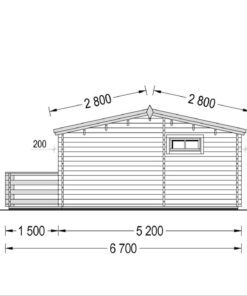 Bjælkehytte med terrasse ALTO 31m², 44mm