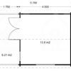 Gæstehus SHANON 16m² + 7m² Terrasse - PLAN