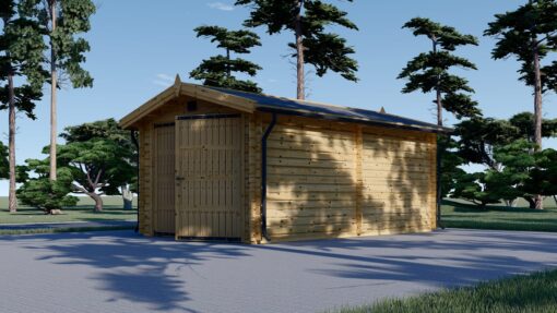 Træ garage 19.9m² (3,60 x 5,35), 44mm