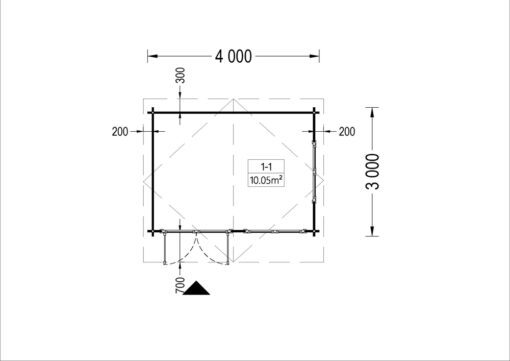 Havehus LILLE 12m² (4m x 3m), 34mm