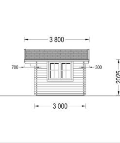 Havehus LILLE 12m² (4m x 3m), 34mm