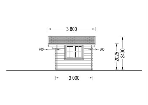 Havehus LILLE 12m² (4m x 3m), 34mm