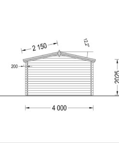 Havehus LILLE 12m² (4m x 3m), 34mm