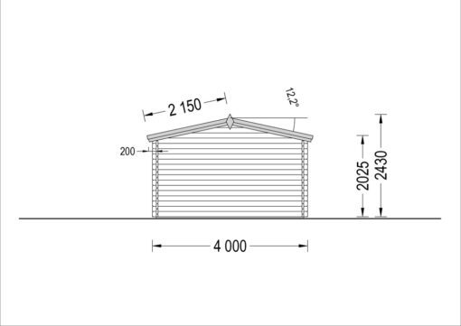 Havehus LILLE 12m² (4m x 3m), 34mm