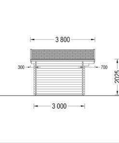 Havehus LILLE 12m² (4m x 3m), 34mm