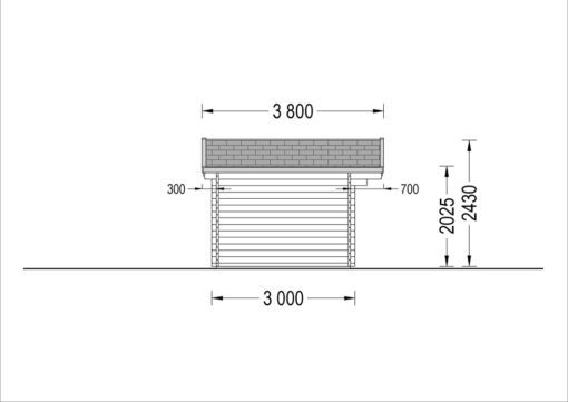 Havehus LILLE 12m² (4m x 3m), 34mm