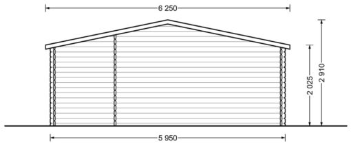 Gæstehus bjælkehytte NICA 36m² - Plan