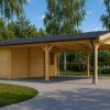 Dobbelt Carport med Skur (5,95 × 7,7 m) – 44 mm