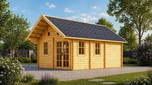 Træhytte med hems SCOOT, 27 m² + 9 m²