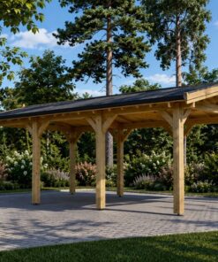 Træcarport 18 m² (3m x 5.95m)