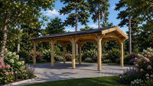 Træcarport 18 m² (3m x 5.95m)