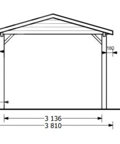 Træ carport Classic 18 m2