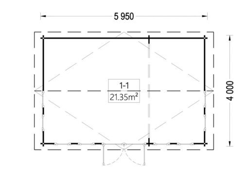 Havekontor DEVON 24m², 44mm