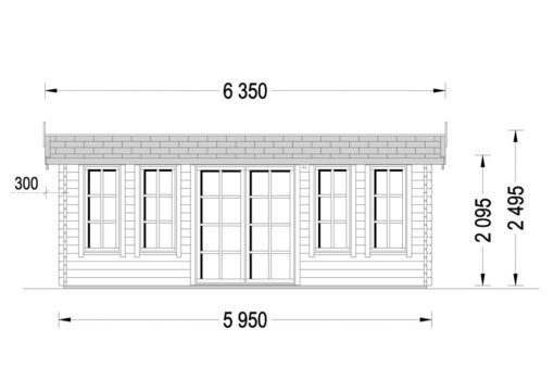 Havekontor DEVON 24m², 44mm