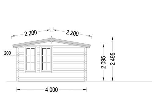 Havekontor DEVON 24m², 44mm