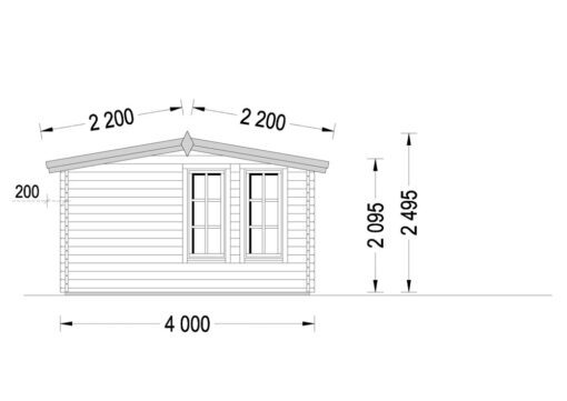 Havekontor DEVON 24m², 44mm