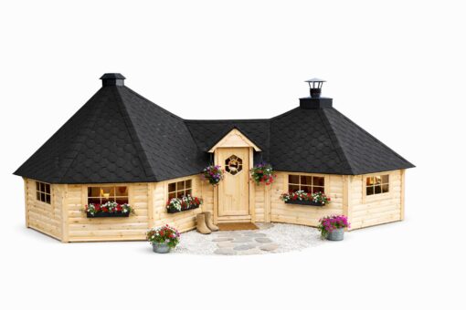 Dobbelt Grillhytte (9,2 m² + 16,5 m²) med 3,55 m² Gang