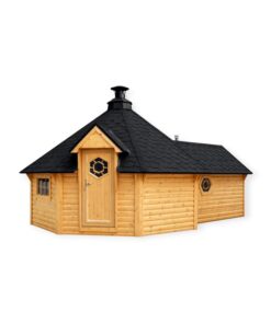 BBQ hytte 16.5 m² med 4.67 m² Saunaudvidelse