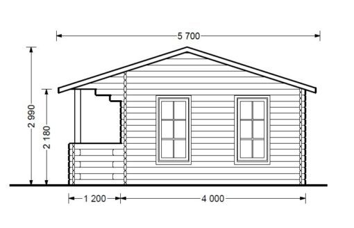 Gæstehus ROYAL 25m² med terrasse - Plan