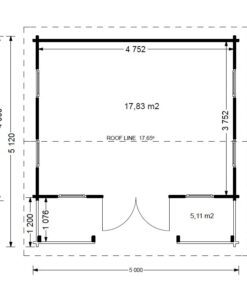 Gæstehus ROYAL 25m² med terrasse - Plan