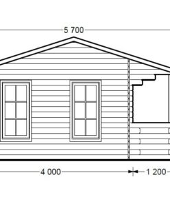 Gæstehus ROYAL 25m² med terrasse - Plan