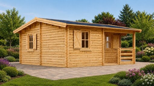 Kolonihavehus NANTES (44 mm), 6 × 4,7 m, 24 m² + 3,5 m² terrasse