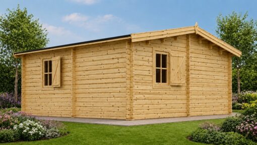 Kolonihavehus NANTES (44 mm), 6 × 4,7 m, 24 m² + 3,5 m² terrasse