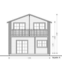 Bjælkehytter - Sommerhus Toulouse 5.85 m x 11.16 m - Plan