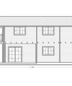 Bjælkehytter - Sommerhus Toulouse 5.85 m x 11.16 m - Plan