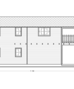 Bjælkehytter - Sommerhus Toulouse 5.85 m x 11.16 m - Plan