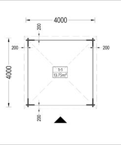 Lystpavellion TONNELLE 16m² (4m x 4m), 44mm