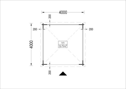 Lystpavellion TONNELLE 16m² (4m x 4m), 44mm