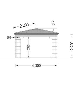 Lystpavellion TONNELLE 16m² (4m x 4m), 44mm