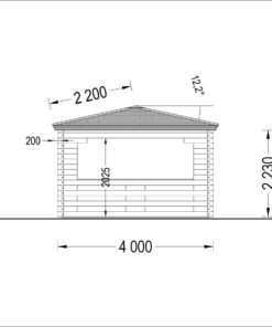 Lystpavellion TONNELLE 16m² (4m x 4m), 44mm