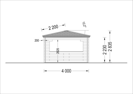 Lystpavellion TONNELLE 16m² (4m x 4m), 44mm